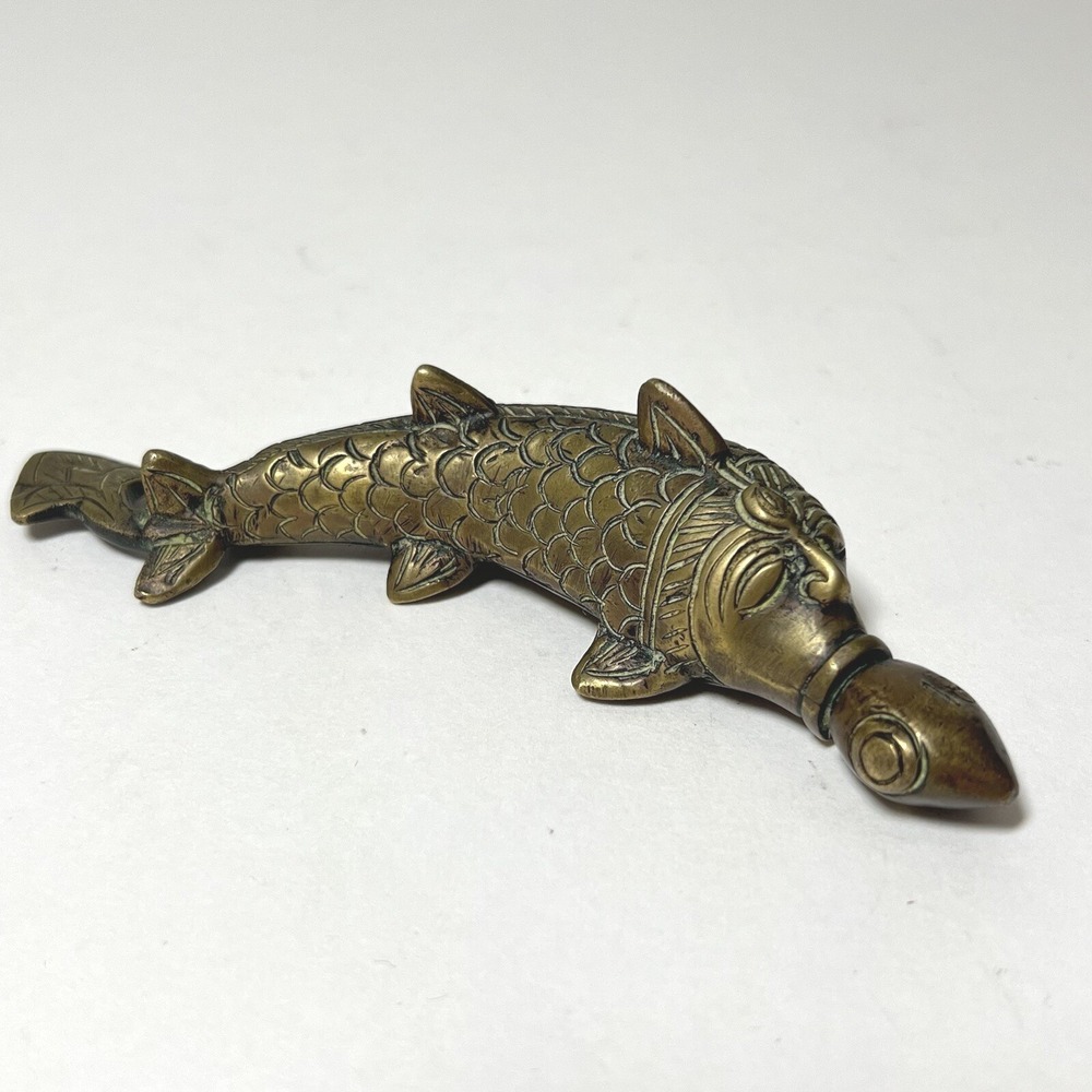 Antique Brass Fish‎ Surma Dani Eyeliner Vintage Old Rare Collectible